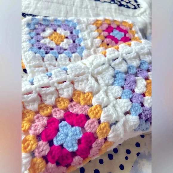 Aqua from Bloomingdale’s Granny Square Crochet Scarf - Picture 7 of 7